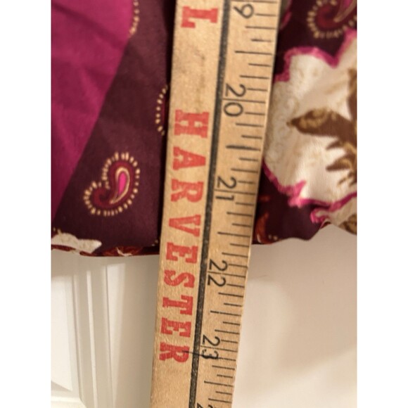 White House Black Market Patchwork Boho Multi Print Flare Sleeve Top Sz XS - Picture 5 of 6